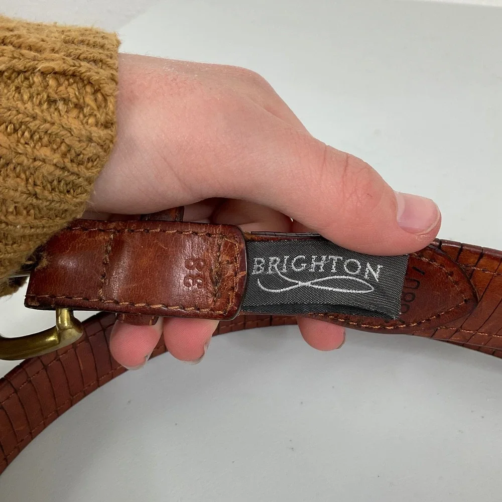 Brighton Brown Leather Belt Size 38‎